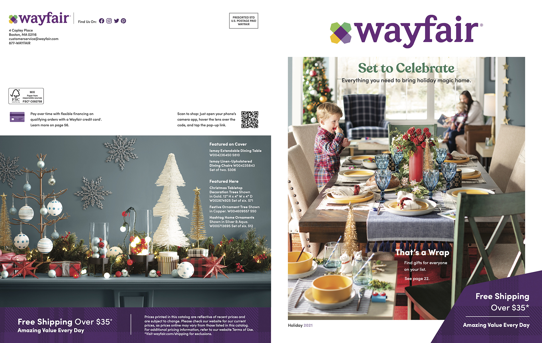 Tearsheet of Wayfair's holiday catalog shot by Amy Rose Productions, Wayfair, catalog photography, Christmas food photography, holiday photography, lifestyle photography, product photography, lifestyle photographer, product photographer, boston food photographer